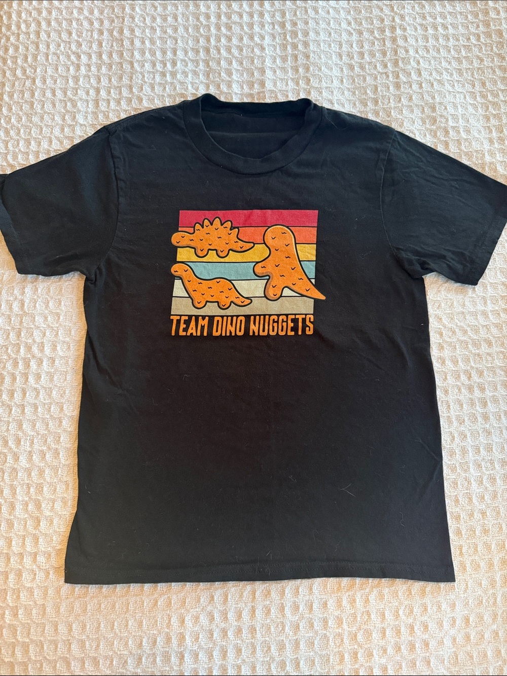 Team Dino Nuggets Kids Black Graphic Tee